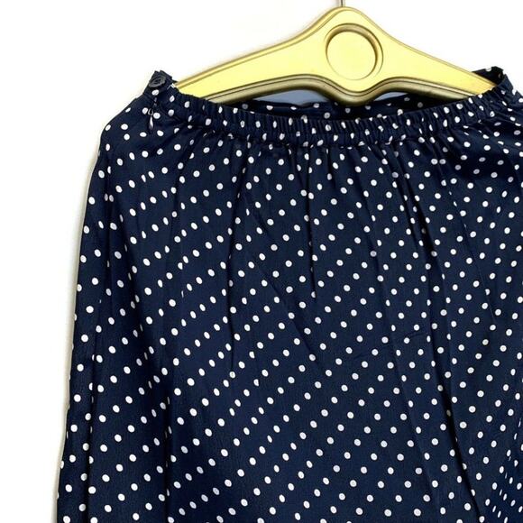 JM Collection Jennifer Moore Midi Skirt Polka Dot indigo harvest sun blue sz 10 - Picture 11 of 12